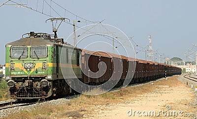 GOODS TRAIN Editorial Stock Photo