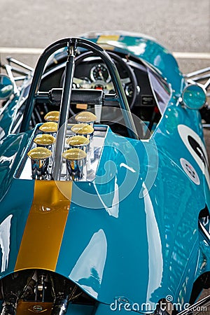 GOODWOOD, WEST SUSSEX/UK - SEPTEMBER 14 : Partial view of a vintage racing car at Goodwood on September 14, 2012 Editorial Stock Photo