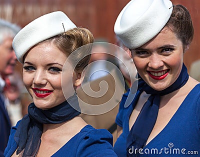 GOODWOOD, WEST SUSSEX/UK - SEPTEMBER 14 : Smiling women at the G Editorial Stock Photo