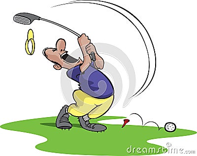 Goofy golfer 4 Vector Illustration