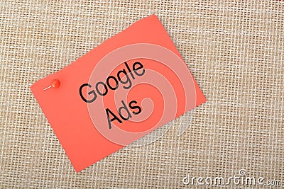 Google Ads shows advertisements based on your bid, the ad's relevance to users, and its quality Stock Photo