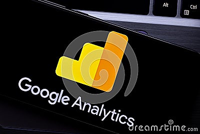 Google Analytics editorial. Illustrative photo for news about Google Analytics - a web analytics service offered by Google Editorial Stock Photo