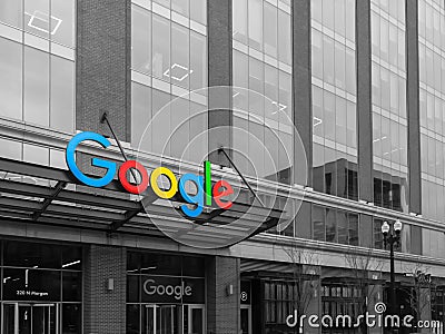 Google Corporate Campus in Chicago, USA Desaturated Editorial Stock Photo