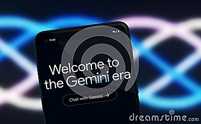 Google Gemini AI artificial intelligence LLM language model Editorial Stock Photo
