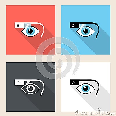 Google glasses icon set Vector Illustration