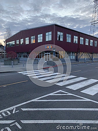 Google headquarters close of day, virtually empty due to corona virus outbreak Editorial Stock Photo