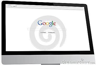 Google Homepage on a Desktop Computer Editorial Stock Photo