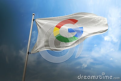 Google photorealistic flag editorial Editorial Stock Photo