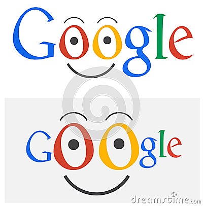 Google logo cartoon Editorial Stock Photo