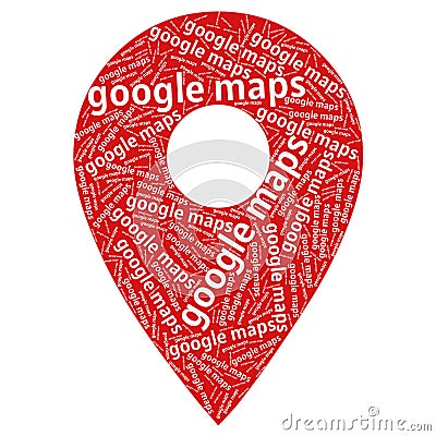 google maps, place, maps, location, pointer icon. Cartoon Illustration