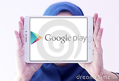 Google play store logo Editorial Stock Photo