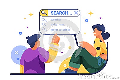Google searching system or seo, vector illustration or banner. Vector Illustration