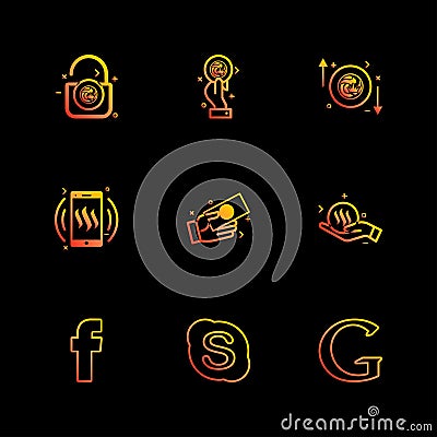 google , skype, facebook , Nexus , nxs , crypto , currency , cry Vector Illustration