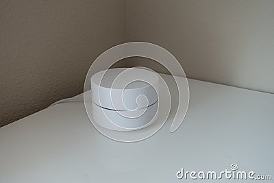 Google Wifi Mesh Network Hub Editorial Stock Photo