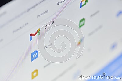 Google Workspace web page on computer monitor screen Editorial Stock Photo