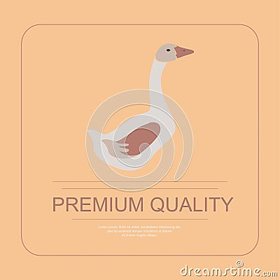 Goose in flat design Vector Illustration