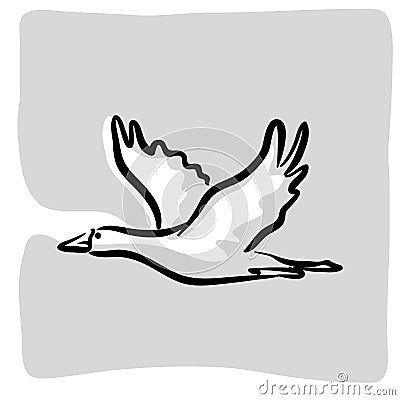 Goose drawing Vector Illustration