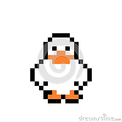 Goose pattern. Pixel swan image for 8 bit game Vector Illustration