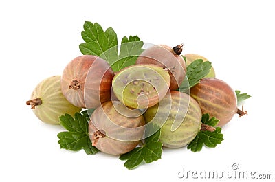 Gooseberries on white background Stock Photo