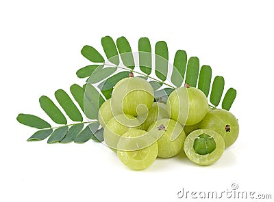 Gooseberries on white background Stock Photo