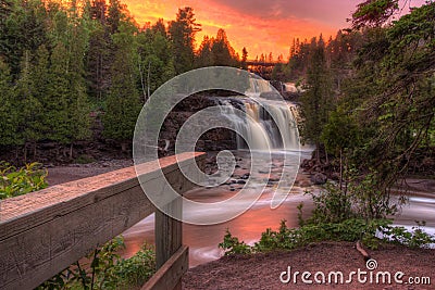 Gooseberry Falls State Park on Minnesota`s North Shore of Lake Superior in Summer Stock Photo