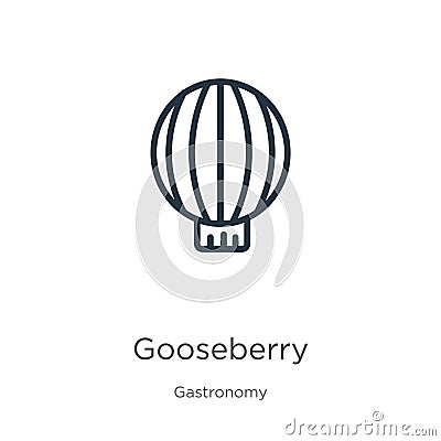 Gooseberry icon. Thin linear gooseberry outline icon isolated on white background from gastronomy collection. Line vector Vector Illustration