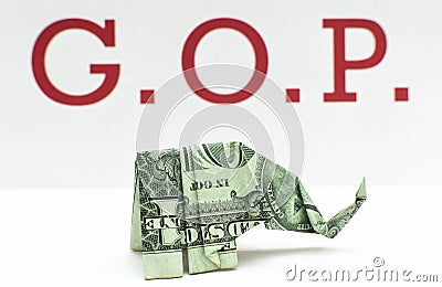 GOP Money Elephant Editorial Stock Photo