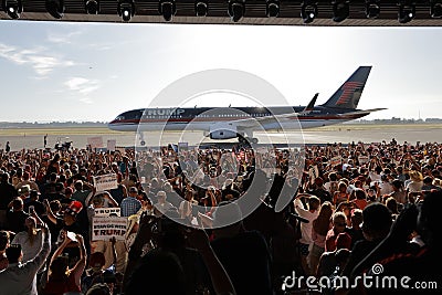 GOP Presidential Candidate Donald Trump Campaigns In Sacramento, California Editorial Stock Photo