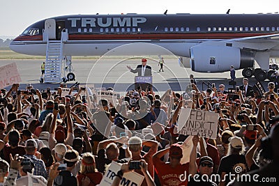 GOP Presidential Candidate Donald Trump Campaigns In Sacramento, California Editorial Stock Photo