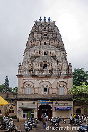 Gopuram(entrance tower) of a Ganesha Temple at Tasgaon Editorial Stock Photo