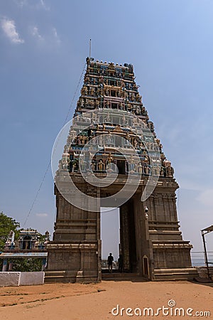 Gopuram (Entrance Tower) Marudhamalai Temple, Coimbatore, Tamil Nadu, India Editorial Stock Photo