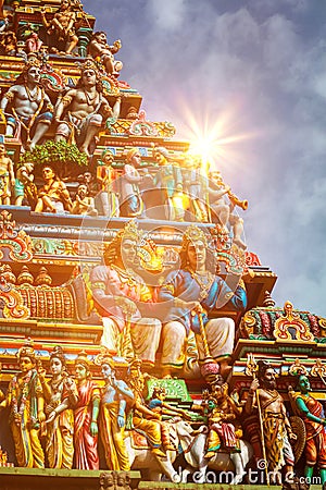 Gopuram tower of Hindu temple Stock Photo