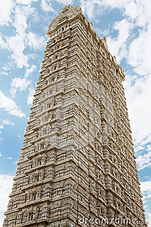 Gopuram tower in the temple of Shiva Stock Photo