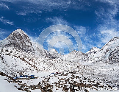 Gorak Shep village in Everest Region, Nepal, Himalayas Stock Photo