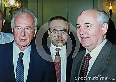 Gorbachev Meets Rabin in Jerusalem Editorial Stock Photo