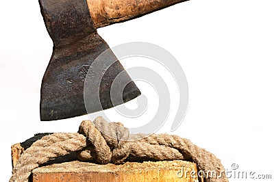 Gordian knot - to cut the Gordian knot Stock Photo