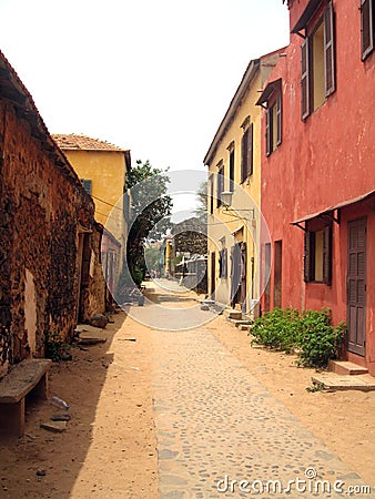Gore island street - Senegal Editorial Stock Photo
