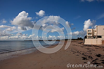 Gorey Harbour and beach Stock Photo