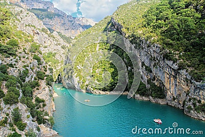 gorge du verdon, View on the rocks of the Gorge du Verdon in Provence, France Stock Photo