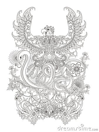 Gorgeous adult coloring page Stock Photo