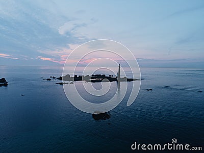 Gorgeous aerial shot of an isle at evening Stock Photo