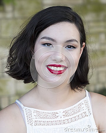 Gorgeous Amerasian Young Woman Stock Photo