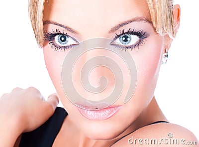 Gorgeous blondy with green eyes Stock Photo