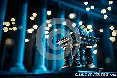 Gorgeous blurred bokeh effect with elegant financial patterns and banking industry motifs Stock Photo