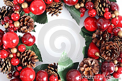 Gorgeous bright festive Christmas wreath Stock Photo