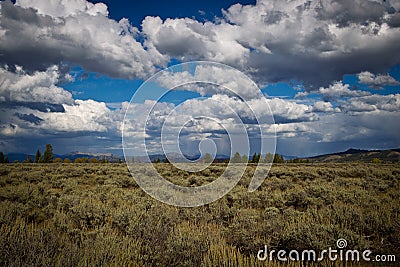 Gorgeous Clouds over the Prarie Stock Photo