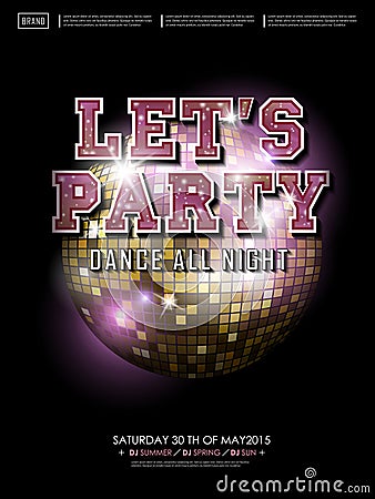 Gorgeous dance party poster design Vector Illustration