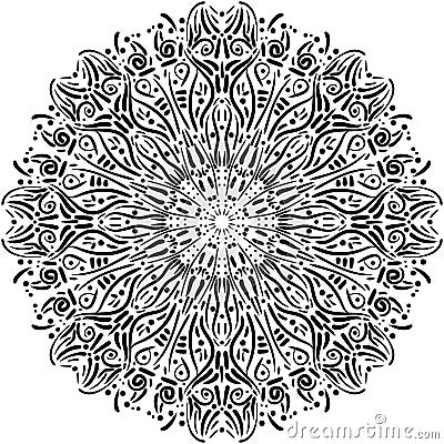 Gorgeous flourish mandala. Round decorative symbol isolated on white background. Vector Vector Illustration