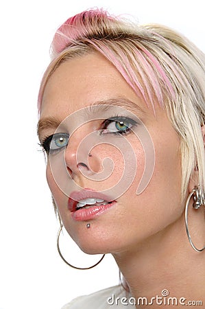 Gorgeous girl with piercings Stock Photo