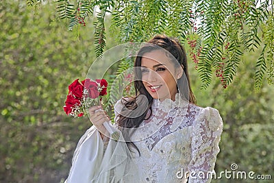 Gorgeous Hispanic Bride Stock Photo